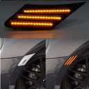 LED Side Marker Compatible with BRZ FR-S FT86 2013-2019 w/Sequential Turn Signal, White Running+ Amber Turning Light Driver & Passenger Side, Black Housing