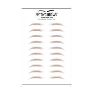 (10 pairs) Ash Brown Temporary Eyebrow Tattoo - Small Size - Waterproof & Smudgeproof - Everyday Brow Style Eyebrow Stickers - Sheet Lasts up to 30 Days - Won't Work on Existing Brows