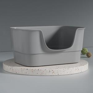 Extra Large Cat Litter Box with High Sides,23.23"16.34"8.46",Jumbo Kitty Litter Box with Low Entry,XL Cat Boxes for Indoor Cats,Easy to Clean,Anti-Splashing(Grey)