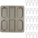 Resin Keychain Molds Epoxy for Crafts with 20 Pcs Key Chain Rings Silicone Wax Melt Molds Rectangle Resin Keychain Casting Mold with Hanging Holes for Jewelry Making DIY Handicrafts Pendant Decoration