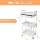 3 Tier Rolling Utility Cart with Drawer,REBECAT Utility Cart Made of Multifunctional Storage Organizer Tool for Kitchen,Bathroom,Living Room,Office(White)
