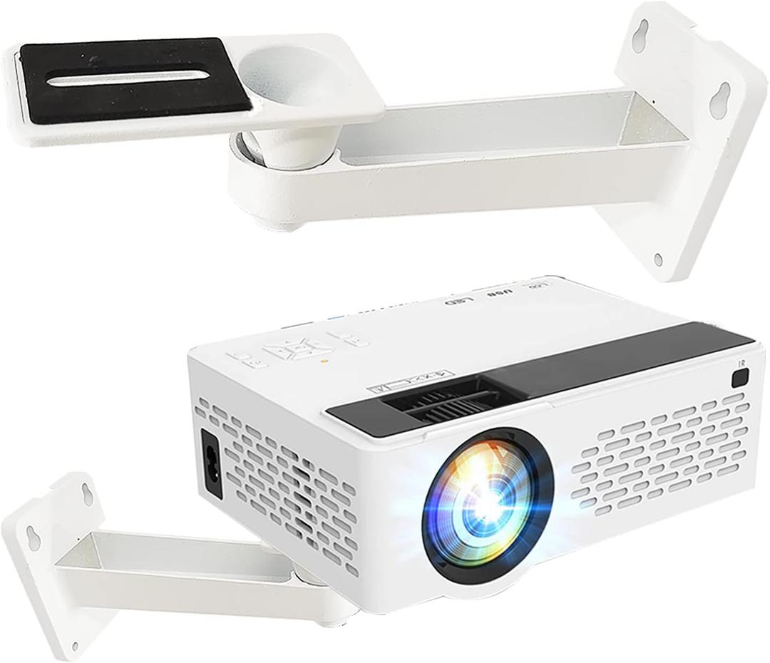 2-Be-Best Mini Projector Wall Mount Upgraded Angle Adjustable Projector Mount Length 7.9 in Rotation 360 Projectors Mounts Compatible with Most Mini Projectors