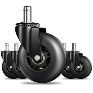 RidRed Office Chair Wheels Replacement Heavy Duty 2 Inch Roller Blade Wheels for Carpet Hardwood Floors,Support 2000 LB, Rubber Rollerblade Desk Chair Casters, Standard Stem Universal Fit, Set of 5