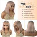 Munx 13x6 HD Lace Front Wigs 100% Human Hair Ash Blonde Bob Wig Pre Plucked 180% Density Glueless Transparent Lace Front Wig for Black Women with Baby Hair 14in Bleached Knots