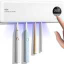 Smart Toothbrush Holder Toothbrush Cleaner and Holder for Bathrooms-4 Toothbrush Slots & Timer Function, Rechargeable Cordless Wall Mounted Toothbrush Holders,Clean,Dry for Home,Travel