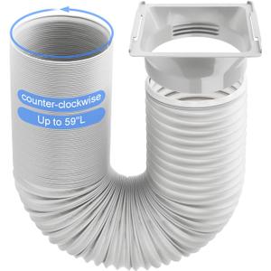Portable Air Conditioner Hose Kit 5.9" Dia 59" Length Universal AC Hose with Adapter Flexible Exhaust Hose and AC Unit Tube Connector for Portable Air Conditioner Vent AA02