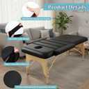AceOrbit Massage Table Arm Rest Bolster Pillow Set Adjustable PU Leather Side Arm Extensions with Secure Straps for Massage Table (Black), 26" x 10" x 10"