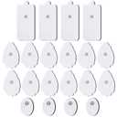 TENS/EMS Unit Replacement Pads NURSAL 20 Pack 3.5mm Snap Electrode Patches for Electrotherapy, Reusable Self-Adhesive Electrodes Pads, Compatible with Belifu, AVCOO, MEDVICE TENS (White)