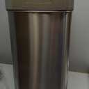 iTouchless 50 Liter / 13 Gallon Wings-Open Lid Sensor Kitchen Trash Can with Odor Filter  Dog-Proof Slim Automatic Stainless Steel Garbage Recycling Bin for Home, Office, Bedroom, Business or Garage (Mist Silver, Brushed)