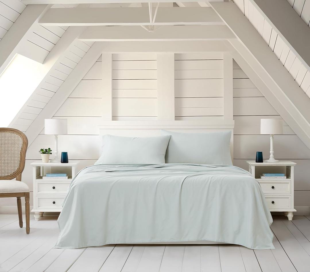 Linen Closet Luxury Cotton Blend 4-Piece Sheet Set, Full, Aqua