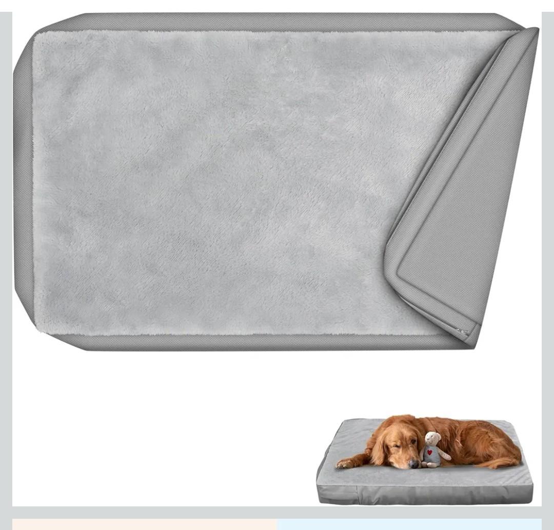 Explore Land Waterproof Dog Bed Cover Machine Washable Fluffy Dog Bed Replacement Cover, 38 x 30 in