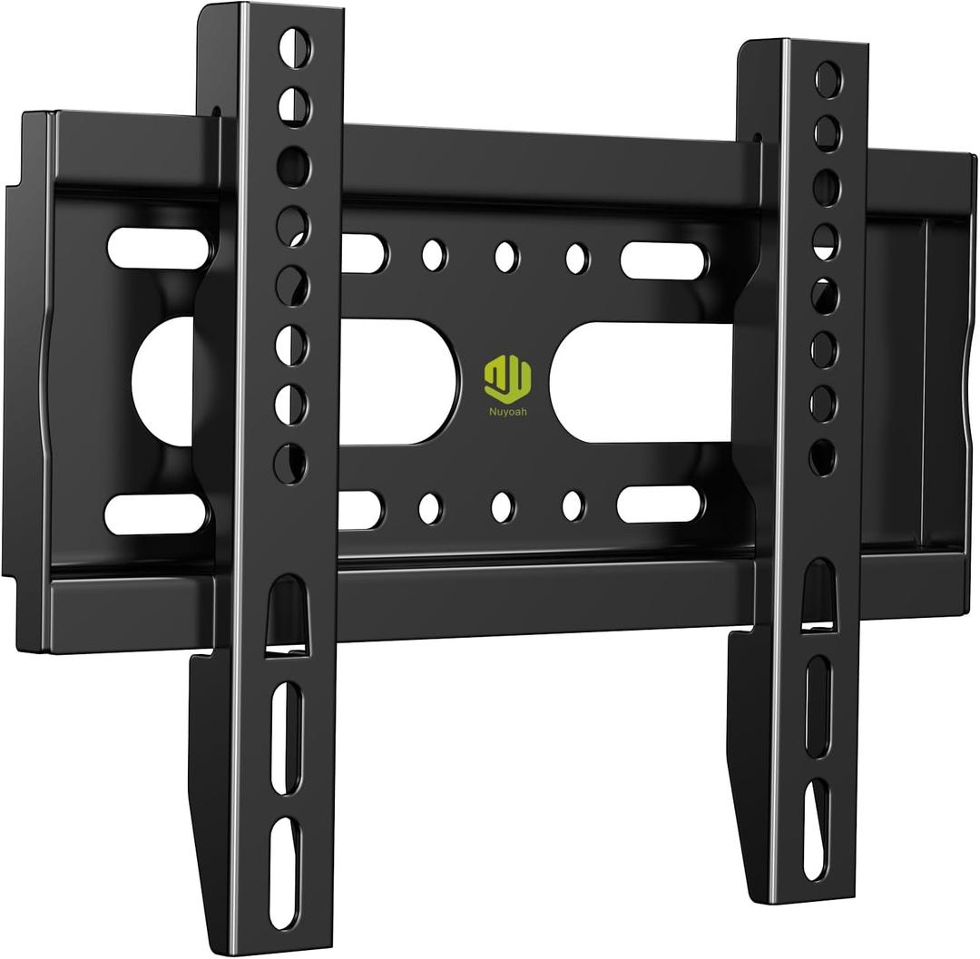 Nuyoah TV Wall Mount Bracket Low Profile Fixed for 14-43 Inch Flat Screen TVs & Monitors Up to 55lbs, Universal TV Monitor Mount Fits 8" Wood Studs Max VESA 200x200mm