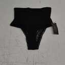 Werena Tummy Control Thong Shapewear for Women High Waist Body Shaper Panties Girdle Lace Shaping Underwear (Small, Black) 