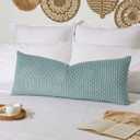 Kevin Textile 14x36 Inch Long Lumbar 1 Pack Boho Decorative Throw Pillow Cover Soft Striped Corduroy Rectangle Cushion Case Farmhouse Accent for Living Room Couch Sofa Bed, Dusty Green