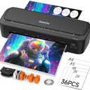 Laminator Machine, 11 in 1 Laminating Never Jam Technology with 36 Laminating Sheets, 9 Inch Thermal Laminator A4 Laminating Machine Hot & Cold Mode for Home Office School Black