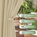 HolidayIdeas Outdoor Curtains for Patio Waterproof, 6 Panels - 54x95 Inches - Weatherproof Privacy Outsides Curtains for Cabana Porch Pergola, Sunlight & UV Blocking (Cream, Grommet Top)