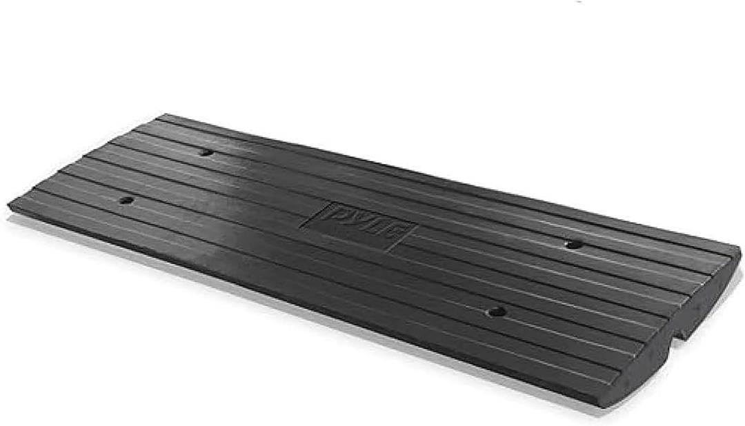 Car Driveway Curb Ramp - Heavy Duty Rubber Threshold Ramp - Also for Loading Dock, Garage, Sidewalk, Truck, Scooter, Bike, Motorcycle, Wheelchair Mobility & Other Vehicle - Pyle PCRBDR24 (1-Pack)