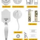 Goldenwarm Front Door Handle and Deadbolt Set, Brushed Nickel Front Door Lock Set with Reversible Handle Lever, Classic Front Door Hardware, Single Cylinder Front Door Entry Lock