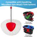 2 Pack Spin Mop Replacements Head Compatible for O ceda EasyWring 1 Tank System, Microfiber Mops Refills Hardwood Floor Cleaning, Base and 30-58in Handle Set Combo