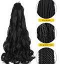 French Curl Braiding Hair 16 Inch Color 1 Curly Braiding Hair Pre Stretched 8 Packs French Curl Crochet Braids for Box Braids with Curly Ends for Black Women