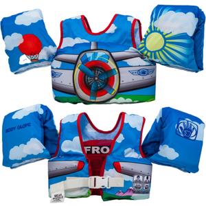 Body Glove Paddle Pals Motion Life Jackets - The Safest Patented U.S. Coast Guard Approved Kids Swim Vest 33-55 LBS (Plane)