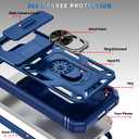 PASNEW for Google 9A Phone Case,360° Kickstand & Slide Camera Cover,Military Heavy Duty Full Body Hard Shell Phone Case for Google Pixel 9A Shockproof,6.3 inch,Blue