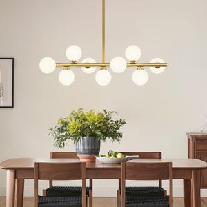 Mid Century Modern Sputnik Chandeliers,9-Light Dining Room Light Fixture, 40"