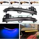 Sequential Turn Signal Lights Dynamic Led Side Mirror For BMW X3 F25 X4 F26 X5 F15 X6 F16 2014 2015 2016 2017 (Blue-Yellow)