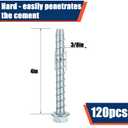 Tandefio 120 Pack 3/8 x 4 Concrete Anchors and Screw Kits Galvanized