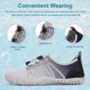 Hike Barefoot Water Shoes for Women Men Footwear, Quick Dry Wide Toe Box Pro Beach Swim Athletic Sports Shoes, Non-Slip Lightweight Aqua Shoe for Pool Hiking Walking Kayaking Diving Surfing (New--grey)