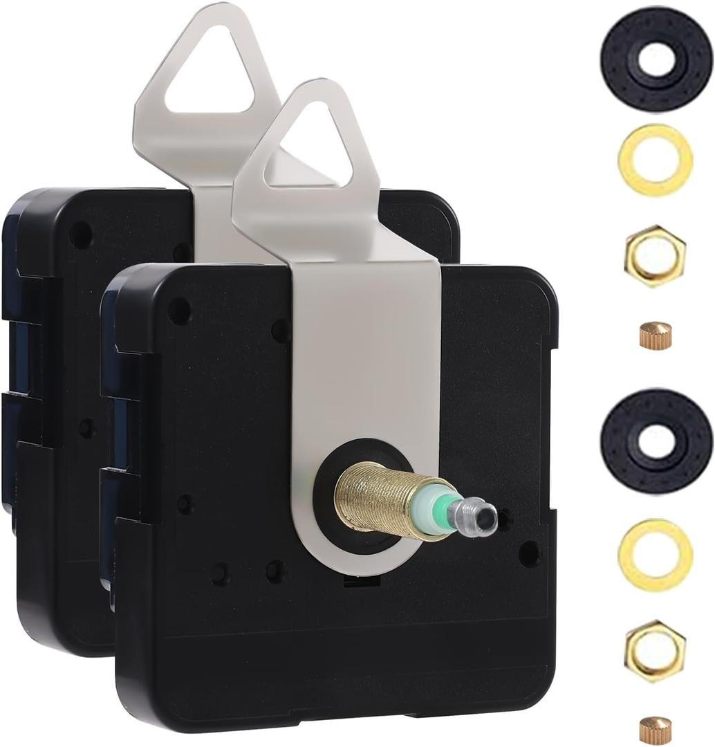 EMOON 2-Pack I Shaft Quartz Clock Movement Replacement, Battery Operated Clock Mechanism Kit for DIY Wall Clock Repair & Custom Clocks