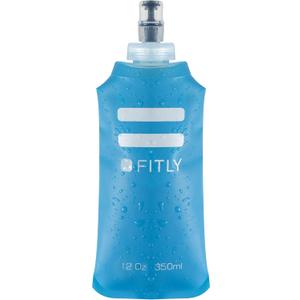 Soft Flask - Shrink As You Drink Soft Water Bottle for Hydration Pack - Folding Water Bottle Ideal for Running, Hiking, Cycling, Climbing & Rigorous Activity (12 Ounces, Blue)