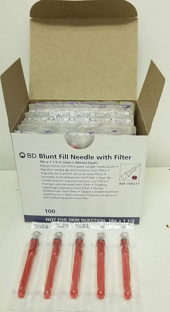 Blunt Fill with Filter 18G x 1.5" (100 Count) 305211 Qty 100 Per Box