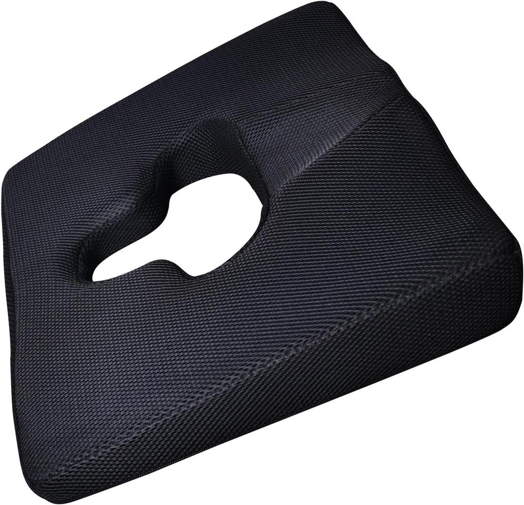 Anti Bedsore Cushion with Black Cover, Bed Sore Cushion for Butt, Breathe Freely Fiber Anti Decubitus for Tailbone Pain, Bedsore Pressure Relief Pillow for Bedridden, Sedentary Office