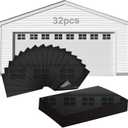 Glossy Magnetic Garage Door Windows,Garage Door Magnetic Decorative Hardware,Garage Magnets Decoration 4X6 inches-32pcs for 2 Garage Doors