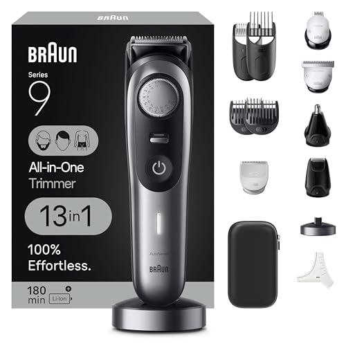 Braun Series 9 All-in-One Multi Grooming Kit for Men, 13-in-1 Beard Trimmer, Body Groomer, Hair Clipper and Manscaping for Face & Body, 9440