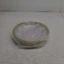 Ms Lovely Clear Charger Plates with Metallic Beaded Rim - Set of 6 - Made of Thick Plastic - Gold