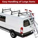 No Drilling Required Van Ladder Rack,Van Roof Rack with Cargo Stoppers,Compatible with 2013-2025 RAM ProMaster(Not City) (with Roller)