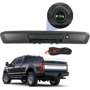 JDMSPEED Tailgate Handle with Rear View Backup Camera Compatible with 2017-2022 Ford F250 F350 F450 Super Duty Replaces# HC3Z-9943400-NA HC3Z-9943400-NB