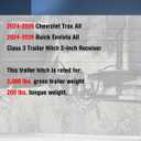Class 3 Trailer Hitch 2 Inch Receiver Fit for 2024-2026 Chevy Trax All /2024-2026 Buick Envista All