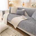 Chenille Sofa Slipcovers, Non Slip Couch Cover for All-Seasons, Furniture Protector Sofa Covers Sectional Couch Covers for Dogs Cats Pet (Grey, 70 * 120cm/28''x47'')