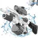 Electric Water Gun with 1350CC Large Capacity, 32FT Long Range Auto Suction Water Guns for Adults, Squirt Gun Water Blasters for Kids Adults Beach Pool Outdoor Party Water Toys Gift White
