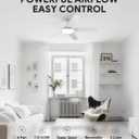 VONLUCE 52 Inch Ceiling Fans with Lights, White | Remote Control, Full-spectrum LED Light, 3CCT, 6-Speeds, Noiseless Reversible DC Motor, Memory Function, For Bedroom Indoor