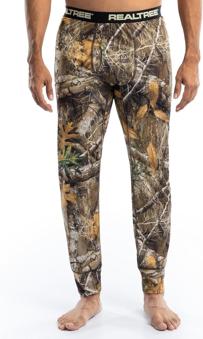 Realtree Men's Polyester Performance Baselayer Thermal Underwear Long Johns Bottom (Medium, Realtree Edge Camo)
