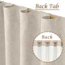 LAMIT Linen 100% Blackout Window Curtains for Bedroom, 45 Inches Linen Textured Thermal Farmhouse Curtains Back Tab and Rod Pocket Window Panels with White Liner, 2 Panels, 38 x 45 Inch, Oatmeal