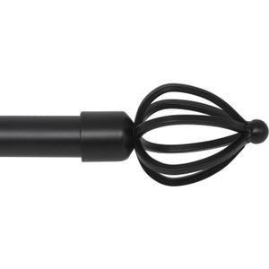 KNOBWELL 22 to 48 Inch Curtain Rod for Living Room, Bathroom Curtain Rod Black for 22"-47" Windows, 1" Diameter Heavy Duty Rods with Cage Finials