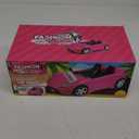 Convertible Car for Dolls, Glittering Deep Red Convertible Doll Vehicle with Working Seat Belts Ideal Gift Increase Children's Fun