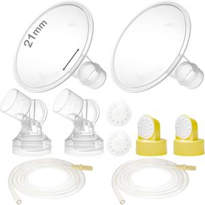 Nenesupply Pump Parts with 21mm Flanges Compatible with Medela Pump in Style Parts Accessories Breast Pump Not Original Medela Pump Parts Incl. 21mm Flange Breastshield Connector Valve Membrane Tubing