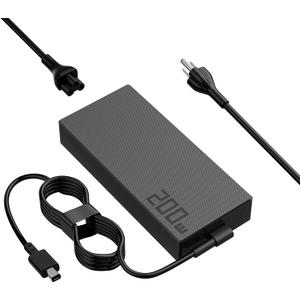 Ac Adapter 200w Adp-200jb K Power Supply Fit for Asus Rog Zephyrus G14 G16 Ga605w Gu605 Ga605 Tuf Gaming A14 Fa401 and Proart Px13 P16 H7606 Pz13 Hn7306 Laptops Charger Rectangle Connector (Black 02)