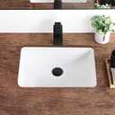 18 Inch Undermount Bathroom Sink White Ceramic Rectangular Under Counter Bathroom Sink for Cabinet Porcelain Vanity Sinks,Overflow Type (18.4"x13.0")